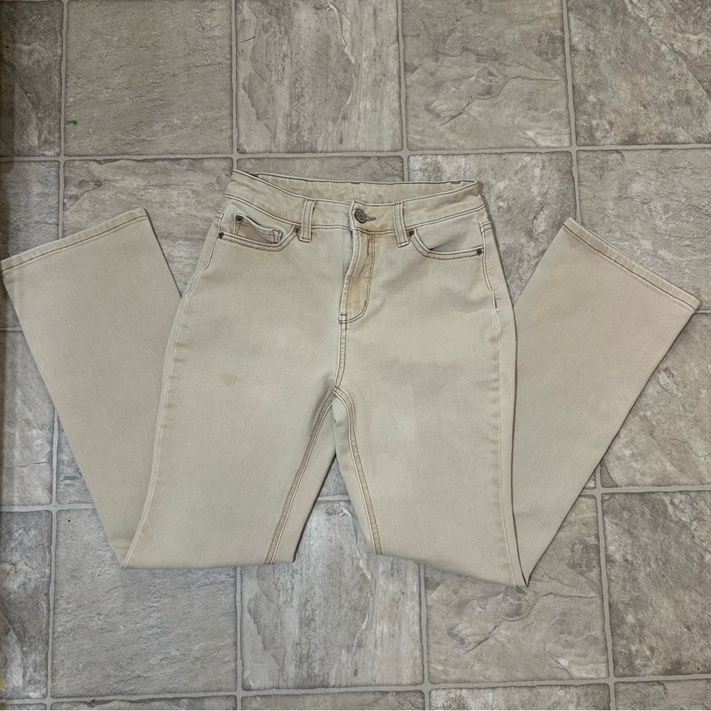 Time and True cream flare high rise jeans